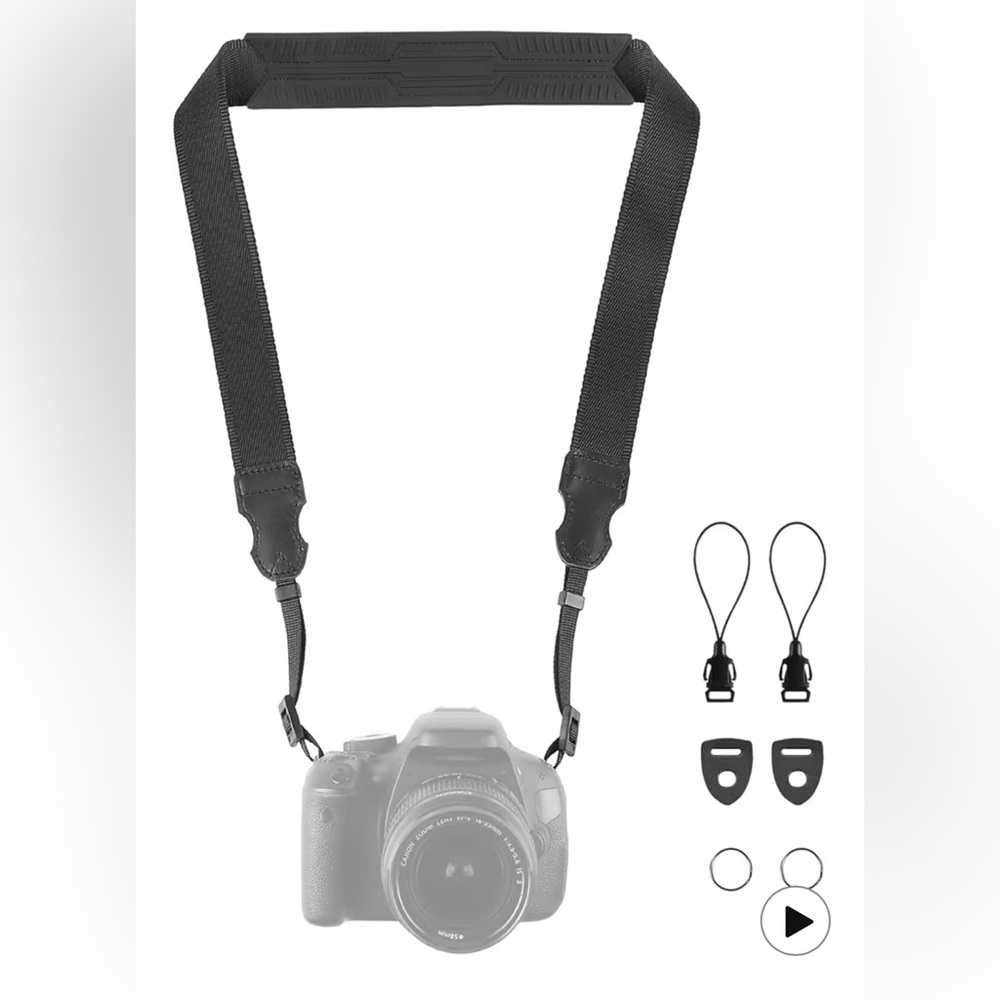 Premium Black Camera Strap